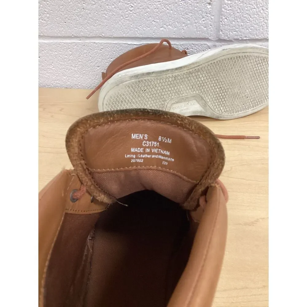 Cole Haan GrandPro Rally Chukka Leather Sneakers British Tan Mens 8.5 Comfort